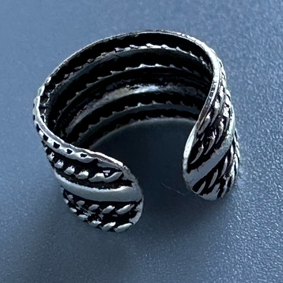 Sterling Silver Simi Wide Textured Ear Cuff - Picture 11 of 14